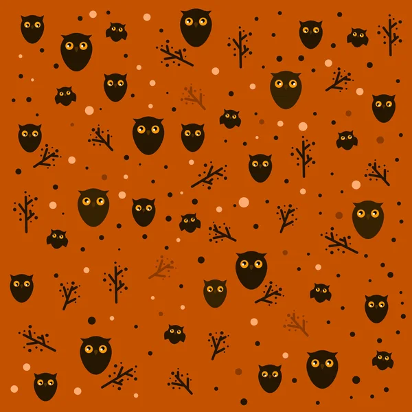 Funny owls pattern — Stock Vector