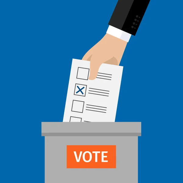 Poner a mano papel de votación — Archivo Imágenes Vectoriales