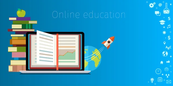 Online education concept. — Stock Vector