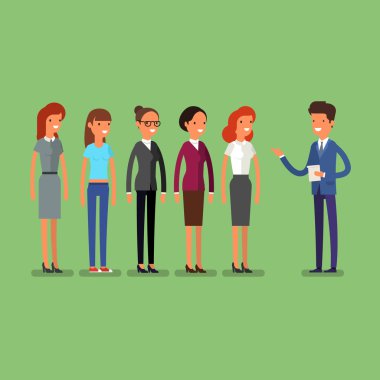 İş adamı işe almak için kişi seçimi.