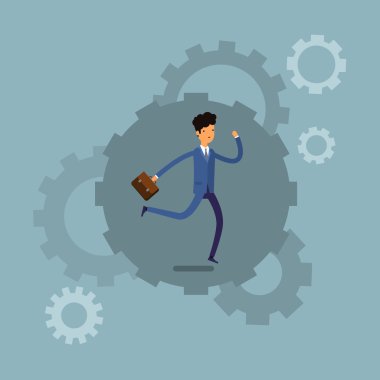 İşadamı koşuyor ve acele et.