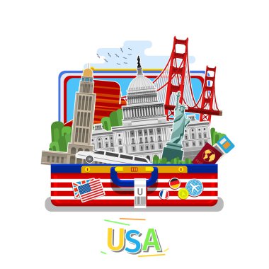 Seyahat veya İngilizce eğitim kavramı.