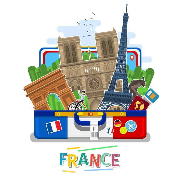 Pojem cestovní nebo francouzštinou. — Stockový vektor