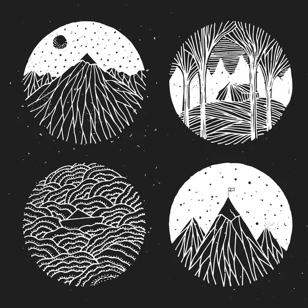 Hand drawn nature set. — Stock Vector