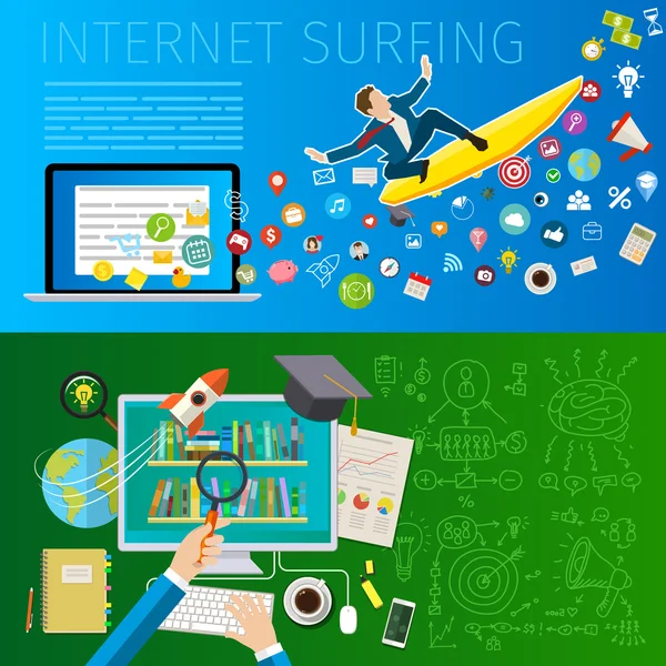 Gyors sebességű mobil internet szörfözés. — Stock Vector