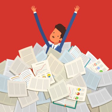  Bir yığın kitap altında gömülü öğrenci
