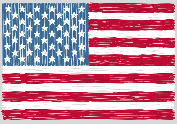 Hånd trukket USA Flag – Stock-vektor