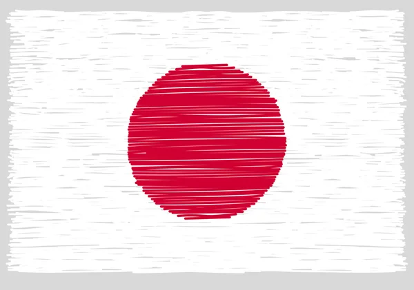 Ręcznie rysowane japońską flagę — Wektor stockowy