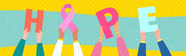 유방암 인식의 National Breast Cancer Awareness 여자들 유방암 인식과 희망을 — 스톡 벡터