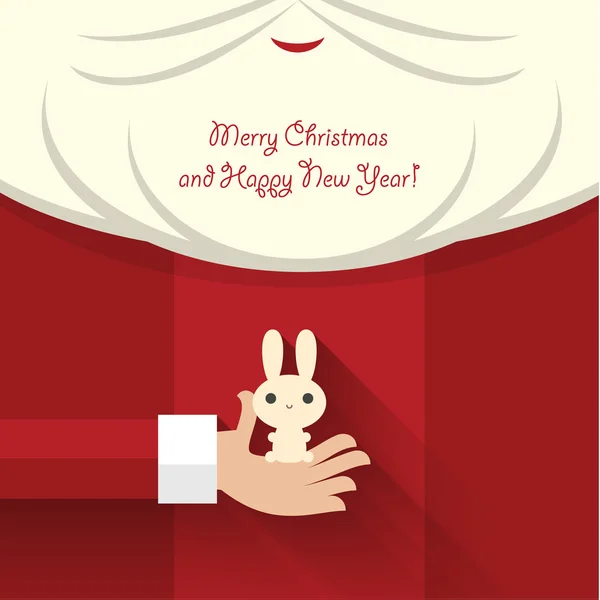 Santa Claus houdt bunny — Gratis stockfoto