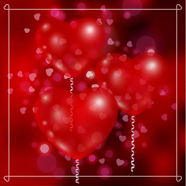 Ballonnen in de vorm van hart — Stockvector