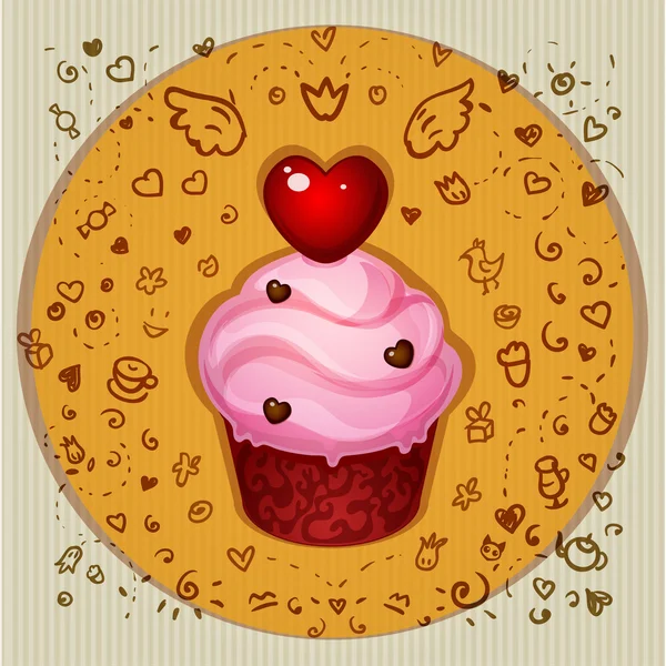Linda fiesta vector cupcake — Archivo Imágenes Vectoriales