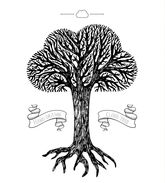 Corona de árbol en forma de nube — Archivo Imágenes Vectoriales