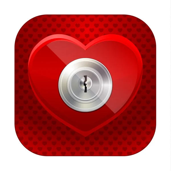 Shiny heart with a keyhole — Stock Vector