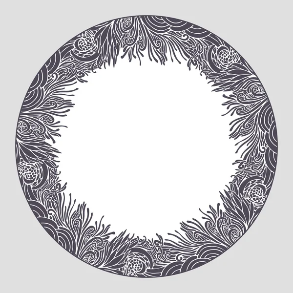 Round floral frame — Stock Vector