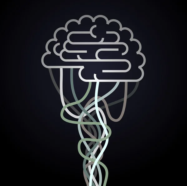 Мозок, підключений до мережі — стоковий вектор