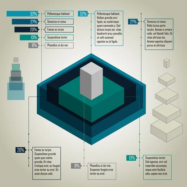 Conjunto de elementos infográficos — Vetor de Stock