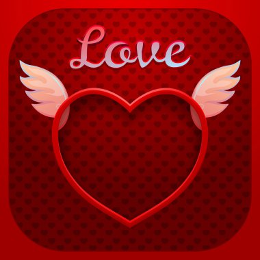 Kanatlı modern vektör kalp