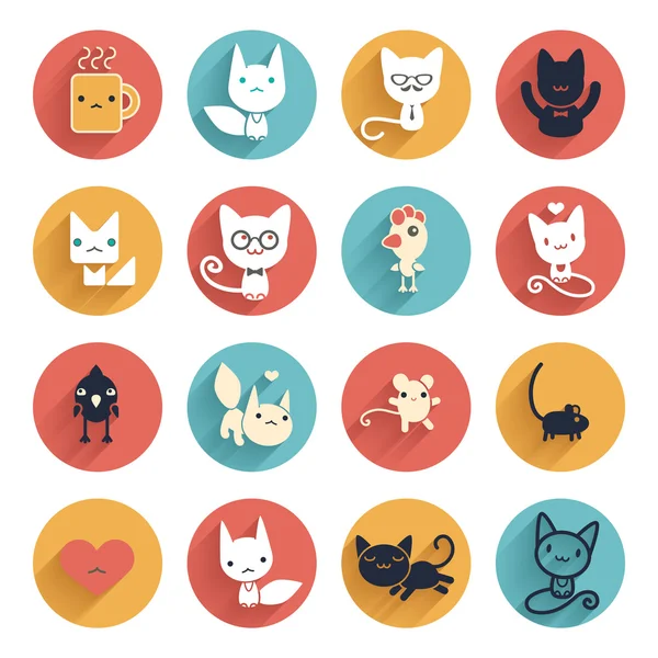 Avatar de animales y objetos divertidos — Vector de stock