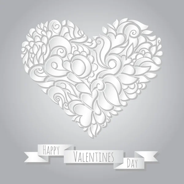 Realistic Heart cut out of paper — Stock Vector