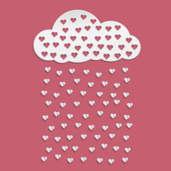 Corazones de papel de nube de papel — Archivo Imágenes Vectoriales