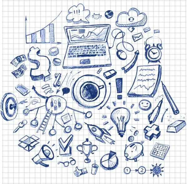 Business doodles. Concept of idea — Stock Vector