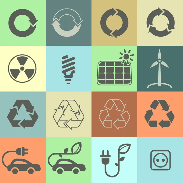 Ekologia i ochrona środowiska zestaw ikon — Wektor stockowy