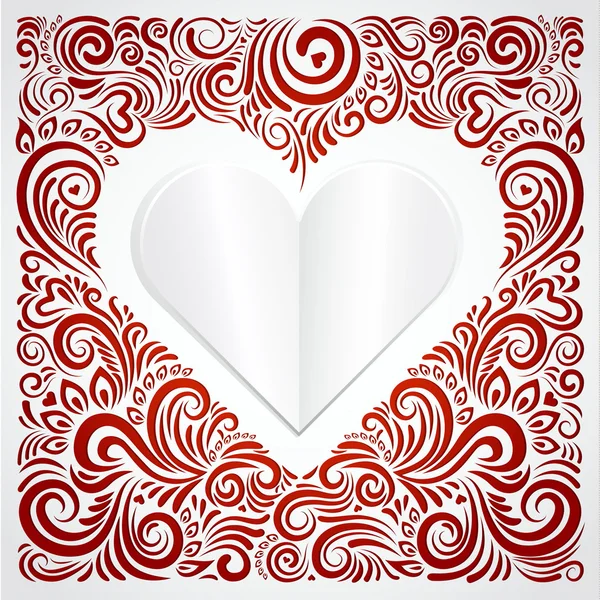 White paper  heart — Stockvector