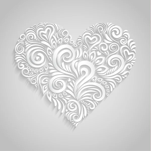 Paper floral heart — Stock Vector