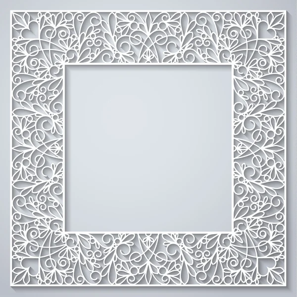 Swirly paper square decor — Stock Vector
