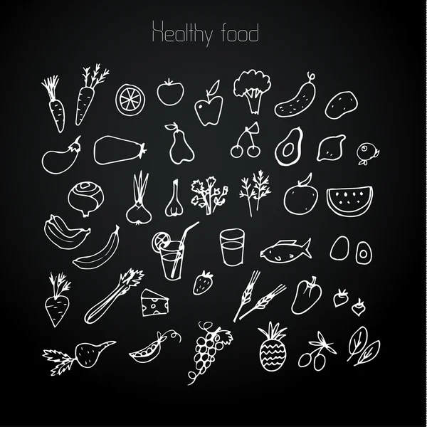 Hälsosam mat bakgrund — Stock vektor