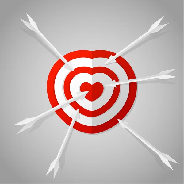 Rotes Herz als Ziel — Stockvektor