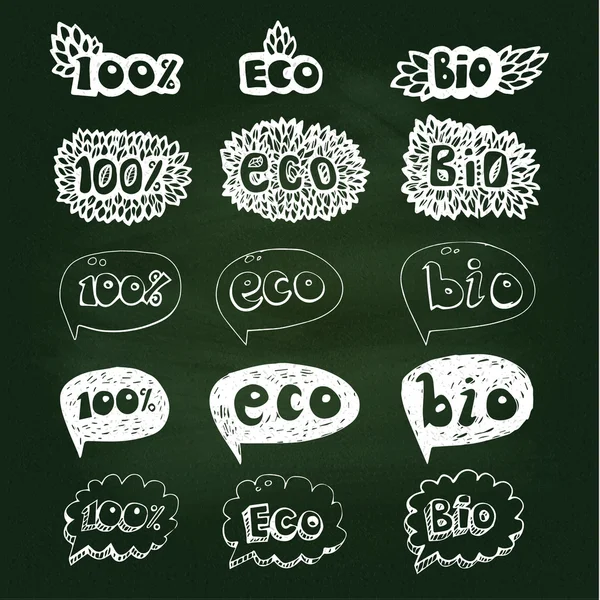 Ecology doodles icon set. — Stock Vector