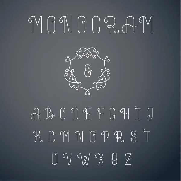 Outline monogram font — Stock Vector