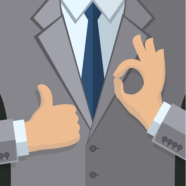 Businessman in gray suit — Stock Vector