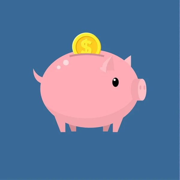 Piggy bank Projeto plano — Vetor de Stock