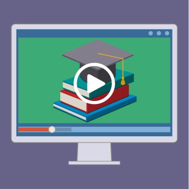 Düz tarzı online eğitim