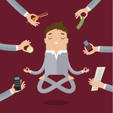 Yoga yaparken işadamı