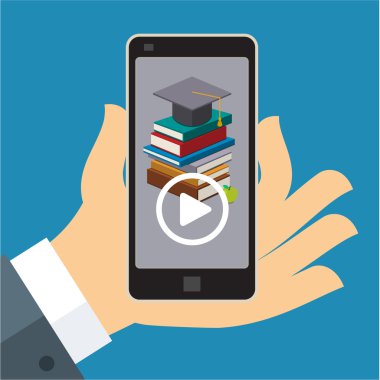 Düz tarzı online eğitim