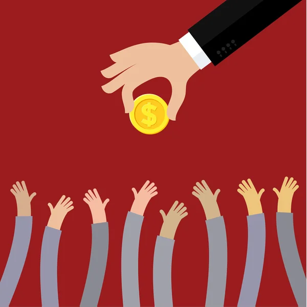 Hand of businessman giving money — Stock Vector