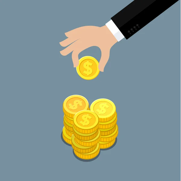 Hand of businessman giving money — Stock Vector