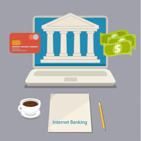इंटरनेट बैंकिंग अवधारणाओं — स्टॉक वेक्टर