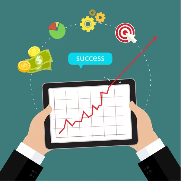 Kırmızı ok büyüme grafik gösterir