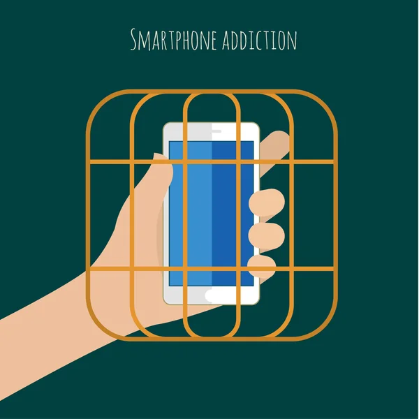 Concept de dépendance smartphone — Image vectorielle