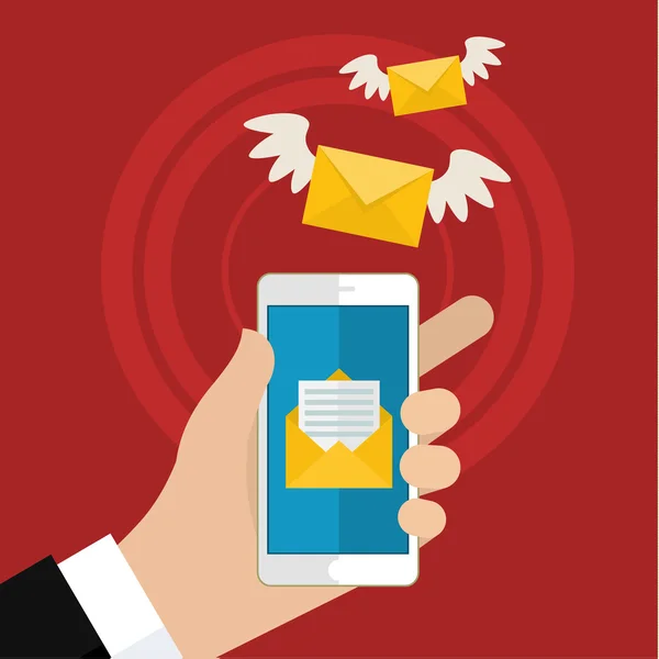 Sinek mektup ile düz renkli simge