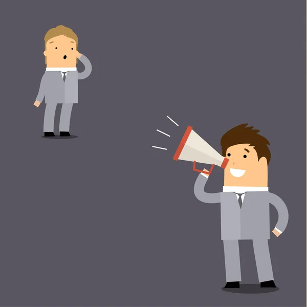 İş adamı bir megafon ile