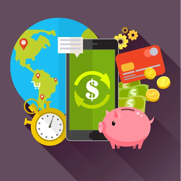 Concetto di mobile banking — Vettoriale Stock
