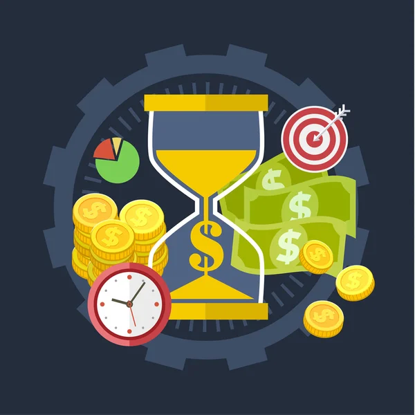 El tiempo es concepto de dinero — Vector de stock