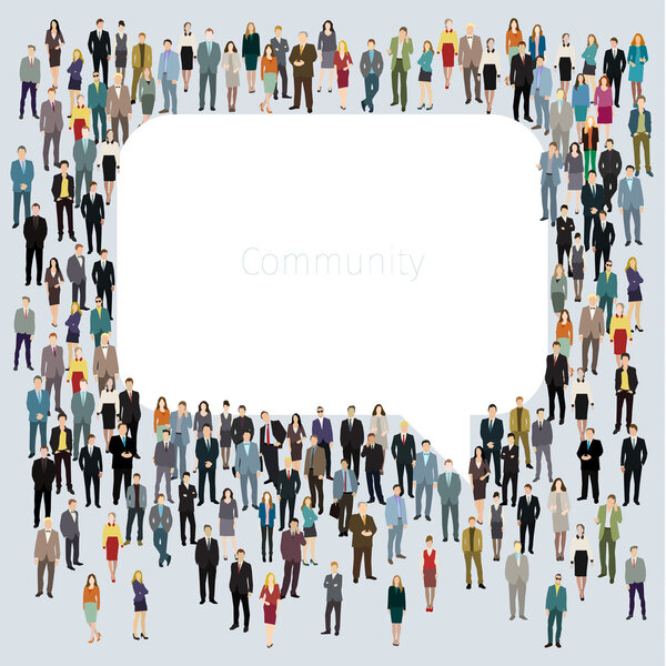 People in shape of chat bubble