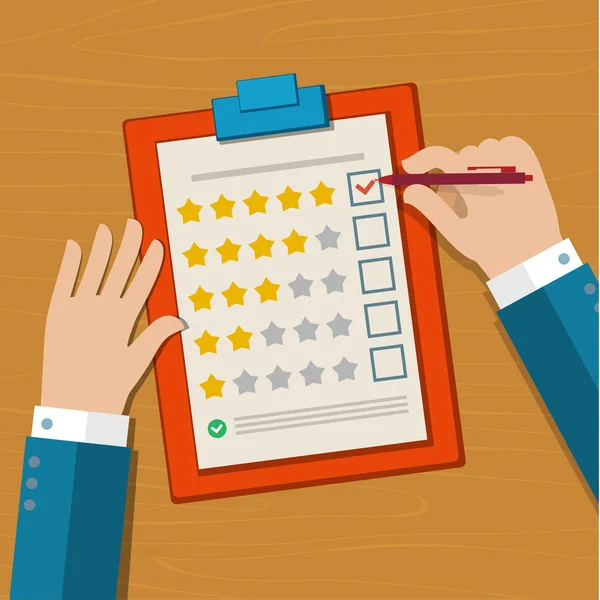 Verificación manual excelente marca en una encuesta — Archivo Imágenes Vectoriales
